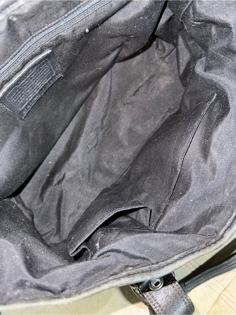COACH Some Rehab Needed Vintage Soho Signature Jacquard Flap Satchel Black/Grey - Picture 10 of 16